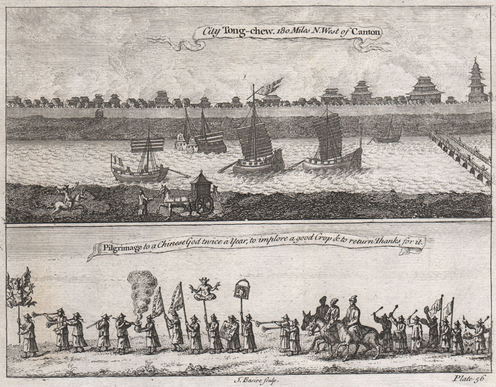CHINA. City of Tong-chew (TONGZHOU, BEIJING). Pilgrimage to a Chinese God 1746